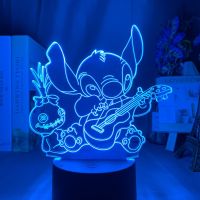 Stitch Anime LED Night Light dropshipping อะคริลิค3D โคมไฟห้องนอนเด็กของขวัญ Lilo &amp; Stitch วันเกิด Gift