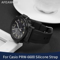 ♚TG เหมาะสำหรับ Casio ซิลิโคนสายนาฬิกาข้อมือชาย PRW-6600YB/70/50/PRG-600/650Y ยางปีนเขา24มม. 23มม. กันน้ำ