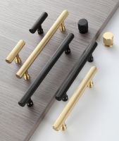 Gold Black Wardrobe Handle Modern Kitchen Cabinet Pulls Furniture Knobs for drawer Chest T Bar Shoe Box Hardware  by Hs2023