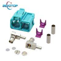 BEVOTOP Dual Fakra Z Female Jack Twin Socket Double Fakra II SMB Connector 50 Ohm RF Coaxial Connectors for RG316 / RG174 Cable