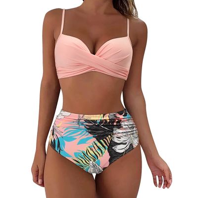 【CC】Two Pieces Sexy Swimsuits 2023 Women Bikini Set Beachwear Push Up Solid Summer Bathing Suit Triangle Bikini Swimwear Low Waist