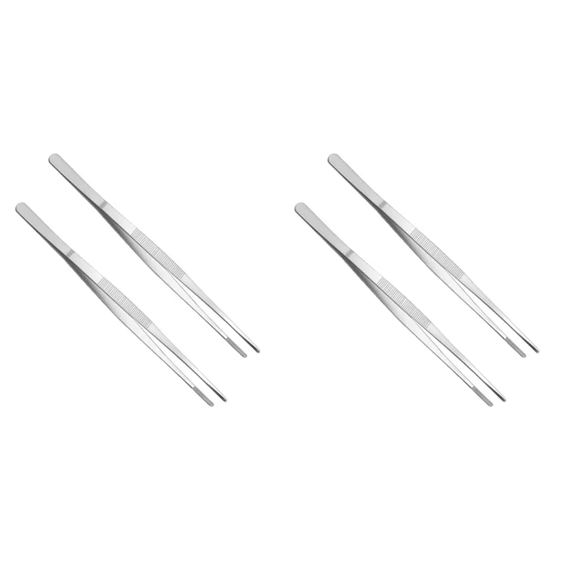 2x 30cm Stainless Steel Salad Tongs BBQ Kitchen Food Serving Bar