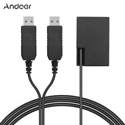 Andoer พลังงาน USB คู่750D 77D 200D,760D 800D DC Coupler อะไหล่ DR-E17ชุดแบตเตอรี่สำหรับกล้อง