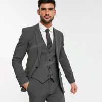 Tailor Made Men Suits 2022 Slim Fit One Button Notched Lapel Tuxedos Groom Formal Business Costume Homme ( Blazer+Pants+Vest)