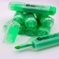 Electro48 A-Line ปากกาเน้นข้อความ สีสด เอ-ไลน์ ชุด 10 ด้าม (สีเขียว) สีสดสะท้อนแสง