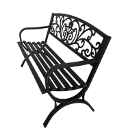 Garden bench indoor/outdoor,(maximum load capacity: 120 kg.) size 128 x 69 x 85 cm.- Black