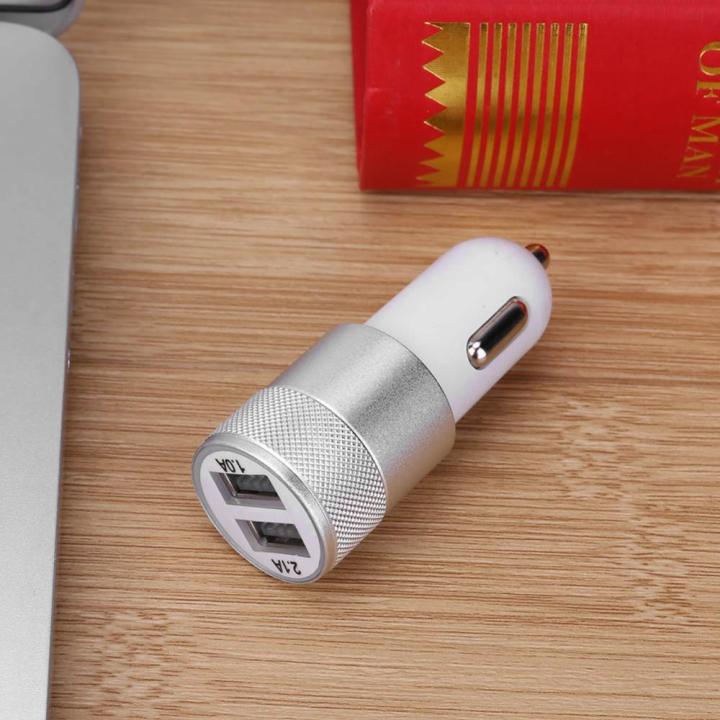 อะแดปเตอร์เต้าเสียบเครื่องชาร์จอัตโนมัติ2-1a-ที่ชาร์จ-usb-ในรถคู่สำหรับโทรศัพท์มือถือแท็บเล็ต