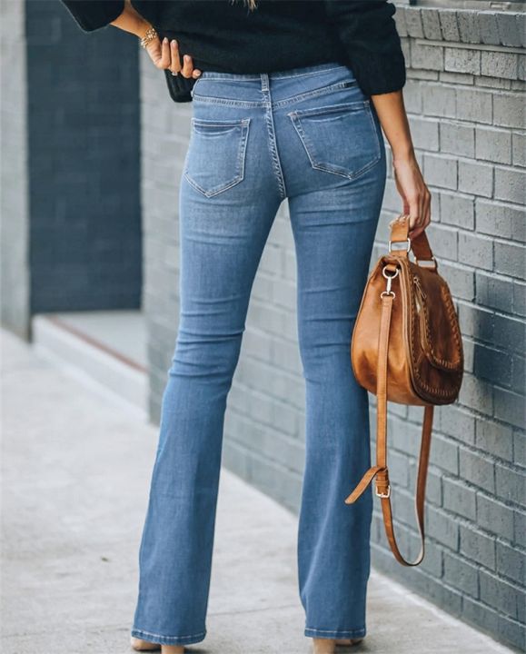 cc-fashion-micro-flared-jeans-middle-waist-splicing-denim-pants-female-commuter-trousers-streetwear
