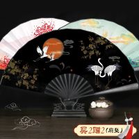 Ancient Style Black Bone Fan Folding Fan 10-Inch Chinese Style Custom Han Chinese Clothing Accessories Womens Portable