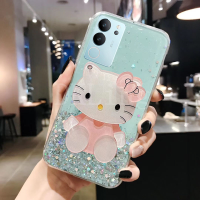 เคสโทรศัพท์กระจกแต่งหน้าแฟชั่นสำหรับ VIVO V29 5G หรูหราสีใสส่องแสงเป็นประกายวิบวับแวววาวซิลิโคนปลอกอ่อน Vivo V29สาวน่ารักฝาหลัง VIVOV29 5G 2023