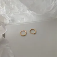 Basic Small Hoop Earrings Simple Fashion Geometric Metal Circle Earrings Gold