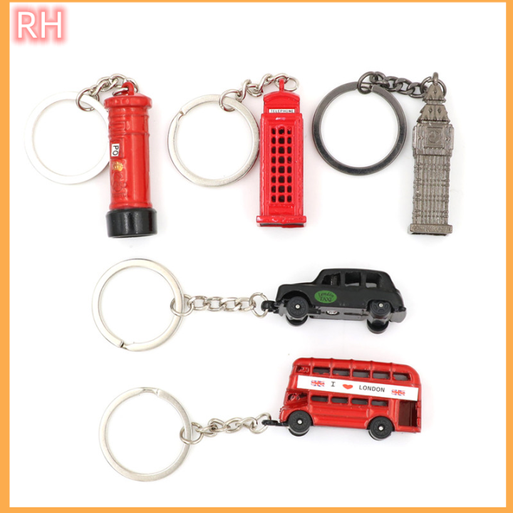 ranghe-british-miniature-ลอนดอนพวงกุญแจโมเดลของที่ระลึกพวงกุญแจ-red-bus-taxi