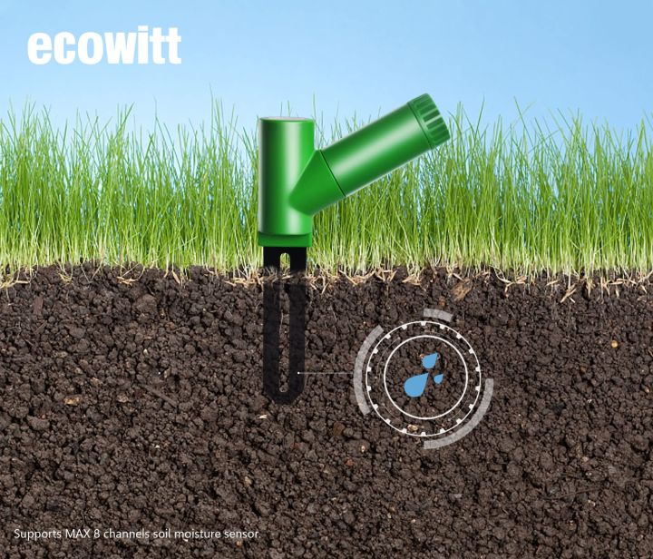 ecowitt-wh51เครื่องวัดความชื้นของดินเครื่องทดสอบดินเครื่องทดสอบการตรวจสอบน้ำในสวนพืช8ช่องเท่านั้นไม่สามารถถูกใช้คนเดียวได้