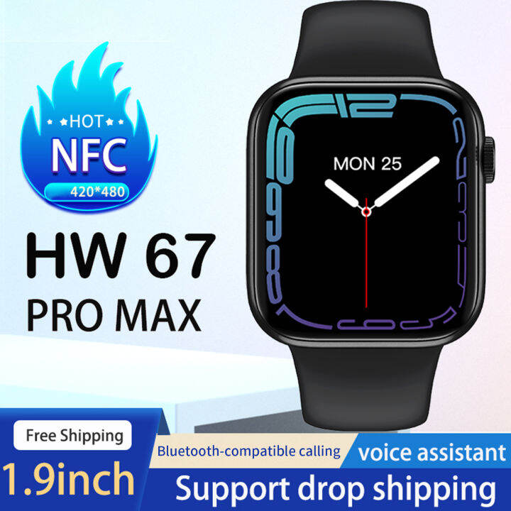 hw67เก็บของขนาดใหญ่-pro-max-นาฬิกาข้อมือสมาร์ทอเนกประสงค์-ai-ด้วยเสียงสมาร์ทวอท์ชหน้าจอขนาดใหญ่-tft-โทรเข้าเอ็นเอฟซี-gps-แฟชั่นกีฬา-bt-สำหรับสวมใส่ทุกวัน-jam-tangan-digital-สูง