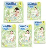 Molfix Natural Pants โมฟิก เนเชอรัล แพนท์  ผ้าอ้อมเด็กสำเร็จรูป รุ่นพรีเมี่ยม (เขียว)