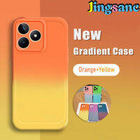 Jingsanc เคสไล่ระดับสีสำหรับ Realme C53เคสนิ่มใส่โทรศัพท์เต็มรูปแบบ TPU เลนส์ครอบคลุมป้องกันการกระแทกฝาหลัง A33-1 C53 Realme