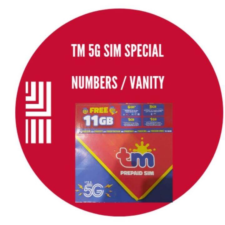 TM sim cards Special numbers VIP vanity sim Lazada PH