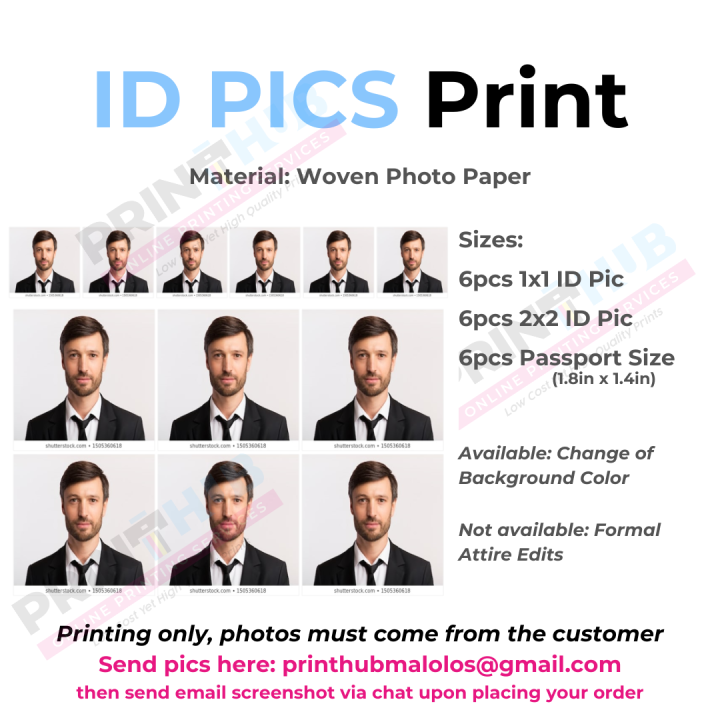 Id Pics Printing 1x1 2x2 Passport Size Lazada Ph