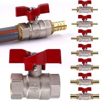 6/8/10/12/14/16/19mm Brass Ball Valve Hose Adapter for Garden Irrigation Pipe Shut Off Stop Water Silicone Washer Filter Screen Watering Systems  Gard