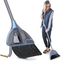 2 IN 1 Sweeper Cleaning Tool Built -in Vacuum Broom with Cordless Vacuum Cleaner Lazy Broom Stitched Track Brooms Cleaning Brush