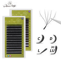 GLAMLASH ขนตาปลอม5D W ขนตารูปร่าง L/Lu/m พัดลมง่ายเครื่องมือแต่งหน้าอ่อนๆธรรมชาติ12แถว