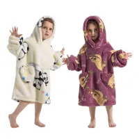 Kids Comfy Hoodie Blanket Children Wearable Oversized Blanket with Pocket Cute Warm Hooded Blanket for Sleeping Napping Cozy Blanket for Costume Parties approving