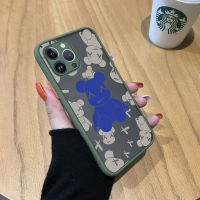 เคสสำหรับ Apple โทรศัพท์ iPhone 15 Plus 15 Pro Max 15 Pro การ์ตูนสีฟ้าหมีรุนแรงขอบเคสนิ่มใส่โทรศัพท์มีน้ำค้างแข็งโปร่งใสแข็งกันกระแทกคลุมทั้งหมดปกป้องกล้อง