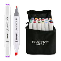 TOUCHFIVE 30-color Dual-tip Marker Kit(White Barrel)