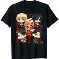 HOT ITEM!!Family Tee Couple Tee Adult T-Shirt Attack on Titan Elementary School 5 Character Montage T-Shirt Summer Mens 100% Cotton Round Neck Short Sleeve T-Shirt