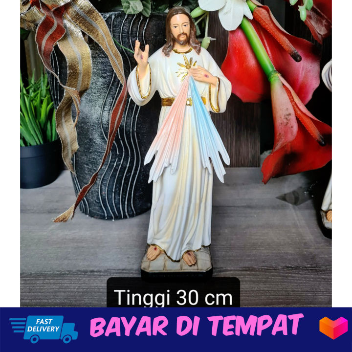 Patung Yesus Kerahiman Ilahi Tinggi 30 Cm / Devosi Koronka | Lazada ...