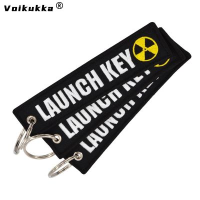 Text Both Sides Embroidery KEY Tags Rectangle Keychain Motorcycle Chain Accessories Souvenir Wholesale