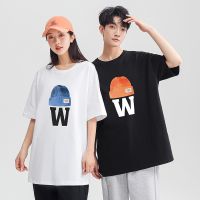 The new 2023 summer short-sleeved t-shirts male popular logo contracted leisure loose cotton round collar couples render unlined upper garment to coat --ntx230801۞