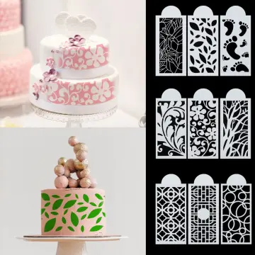 Happy Birthday Plastic Cake Stencil Boder Decorating Lace Chocolate  Template DIY