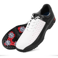 Golf Shoes Men Waterproof Breathable Golf Spikes Shoes Slip Resistant Sports Casual Sneakers Outdoor Brogue Style Golf Trainers