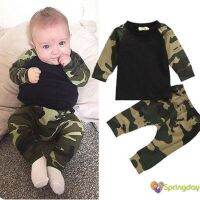 COD SDFGERTERTEEE SPRINGDAY-Newborn Toddler Kids Baby Boys Camouflage Tops T-shirt Pants Leggings Outfit Clothes Set