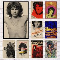 2023 ❈☂ Vintage Poster Home Decor The Doors Jim Morrison Kraft Rock Poster Retro Poster Rock Band Music Star Poster Wall HD Printed