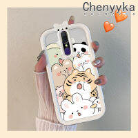 เคส Chenyyka สำหรับ OPPO F11 A9 A9X เคส2019ลายการ์ตูนหมีเสือแมวสร้างสรรค์สีสันน่ารักน้อยมอนสเตอร์ตัวน้อยซิลิโคนเคสโปร่งใสกันกระแทกแบบใสง่ายป้องกัน