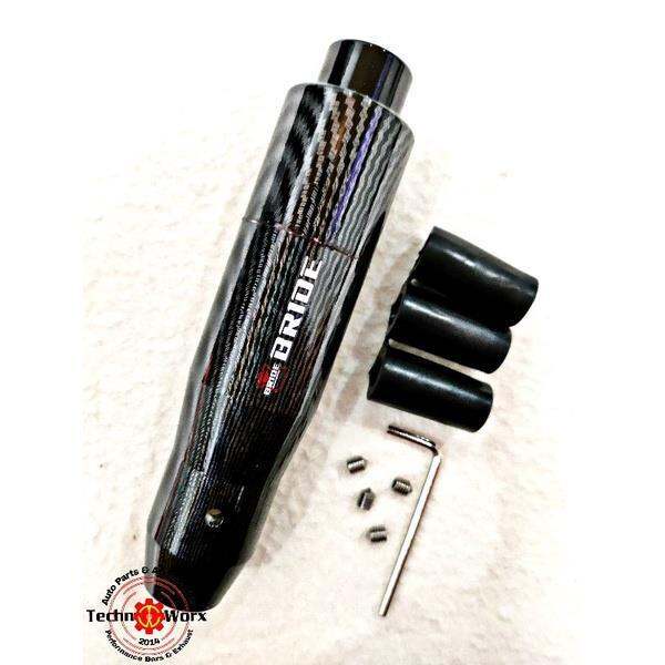 JDM BRIDE Automatic Shift Knob Carbon Fiber Titanium burnt design