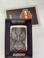 ZIPPO 49044  HARLEY DAVIDSON  BLACK ICE LASER ENGRAVE   ผิวแบล็คไอร์ ลายแบบเลเซอร รูปนกอินทรี   ของใหม่ไม่ผ่านการใช้งาน  มาพร้อมกล่องตรงรุ่น  รับประกันของแท้