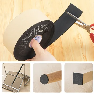 2M 5M/Roll Self-Adhesive Felt Furniture Leg Pad Anti-slip Mat Floor Protector Wear-resisting Table Chair Leg Sticky Back Bumper