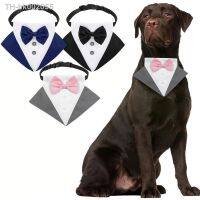 ♝◄✘ Formal Dog Tuxedo Bandanas Wedding Bow Ties Collar for Dogs Birthday Gentle Pet Costume Adjustable Tux Dogs Bandana Neckerchief