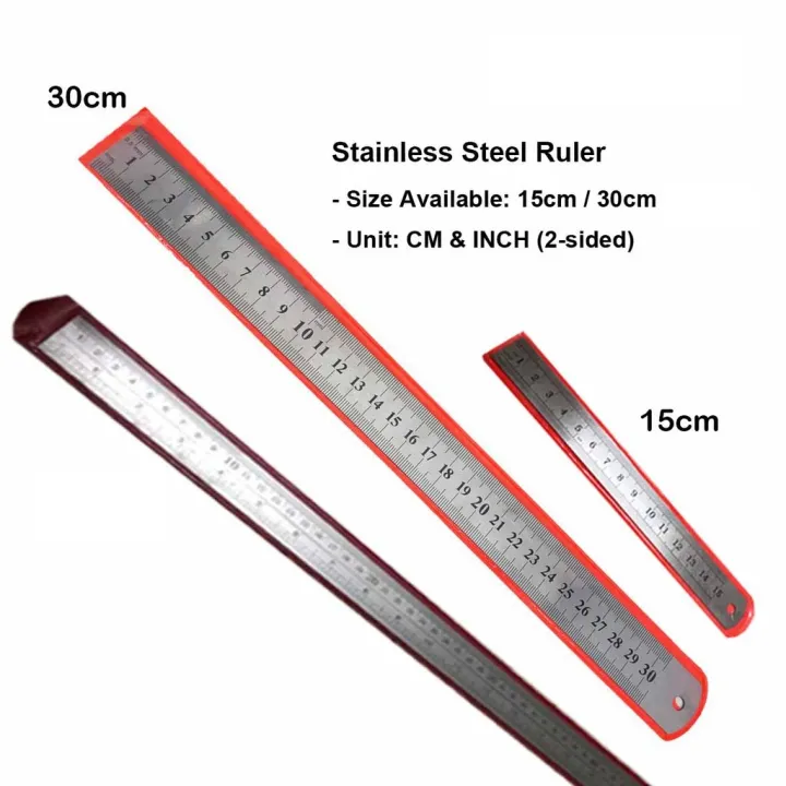 Pembatas Ruler Steel Ruler / Pembaris Besi 15cm / 30cm | Lazada