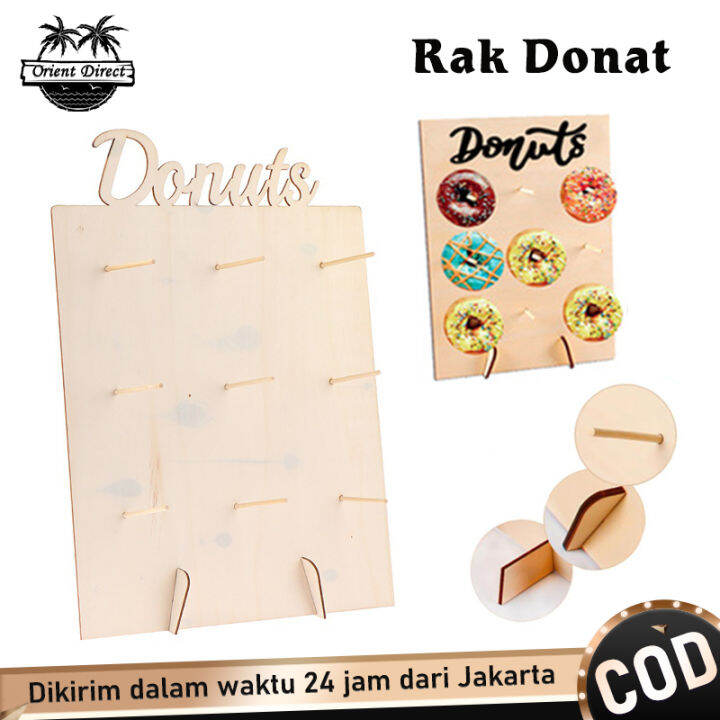 Donut Display Holder Stand Display Donat Rak Permen Bahan Kayu Untuk ...