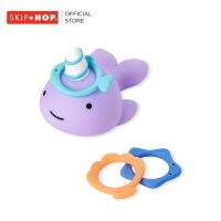 Skip Hop Zoo Narwhal Ring Toss  ของเล่นน้ำ สนุกกับนาร์วาลลอยน้ำ เพียงแค่โยนห่วงลงบนเข้าของนาวาร์  ทำให้การอาบน้ำของเด็กมีสีสันแล้วสนุกยิ่งขึ้นในขณะอาบน้ำ