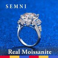 แหวนเพชรสำหรับแต่งงาน925ชุบ PT950สำหรับผู้หญิง SEMNI 10.0ct แหวนมอยส์ซอไนต์สำหรับ