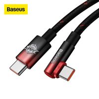 Baseus 100วัตต์สาย USB C สำหรับ Xiaomi ซัมซุง S20 S21อย่างรวดเร็วชาร์จ USB C เคเบิ้ล90องศา QC 3.0สายเคเบิลสำหรับเล่นเกมสำหรับ Macbook