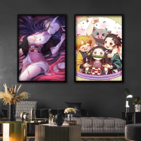 Nezuko Chan ภาพวาดตกแต่งผ้าใบ24X36โปสเตอร์ Wall Art ห้องนั่งเล่นโปสเตอร์ห้องนอนภาพวาด