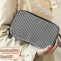 bungee กระเป๋าเก็บเครื่องสำอางลายฮาวด์สทูธHoundstooth ทันสมัย ​​ดูดี และพกพาสะดวก