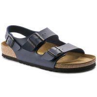 Birkenstocks Men Sandals Women Back/Ankle-Strap Milano Birko-Flor Blue