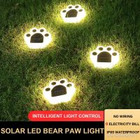 【LZ】❈  Bear Paw Solar LED Light Lâmpada impermeável Decoração do jardim ao ar livre Atmosfera de paisagem Luzes enterradas